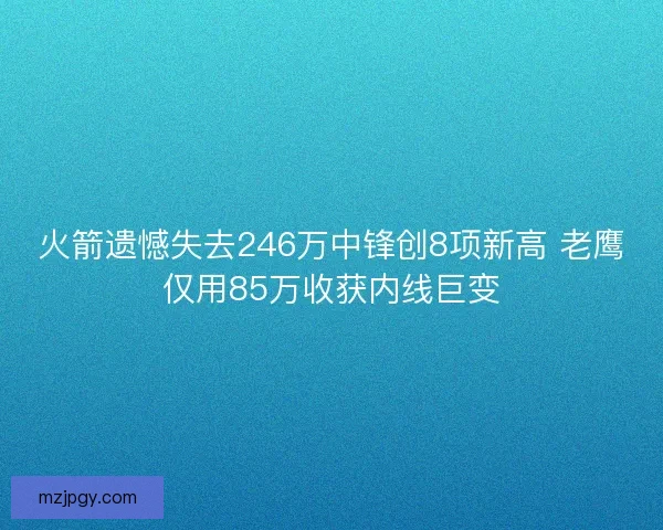火箭遗憾失去246万中锋创8项新高 老鹰仅用85万收获内线巨变