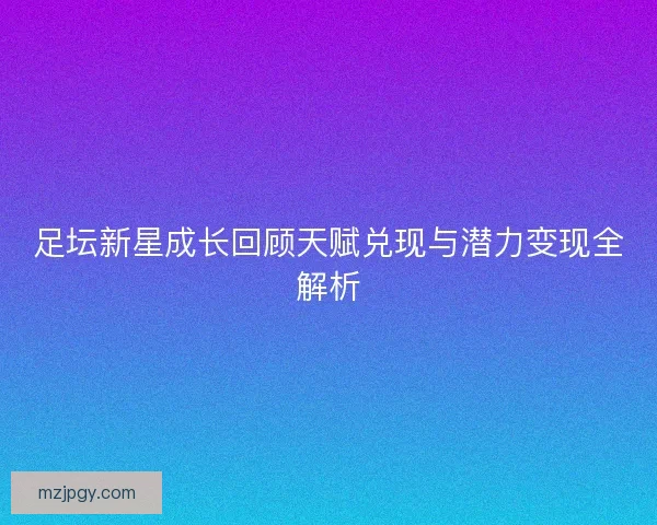 足坛新星成长回顾天赋兑现与潜力变现全解析