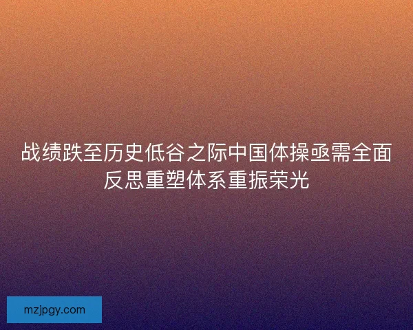 战绩跌至历史低谷之际中国体操亟需全面反思重塑体系重振荣光