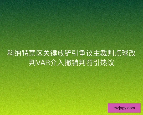 科纳特禁区关键放铲引争议主裁判点球改判VAR介入撤销判罚引热议