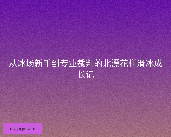从冰场新手到专业裁判的北漂花样滑冰成长记