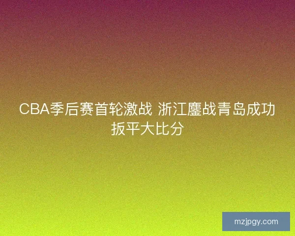 CBA季后赛首轮激战 浙江鏖战青岛成功扳平大比分