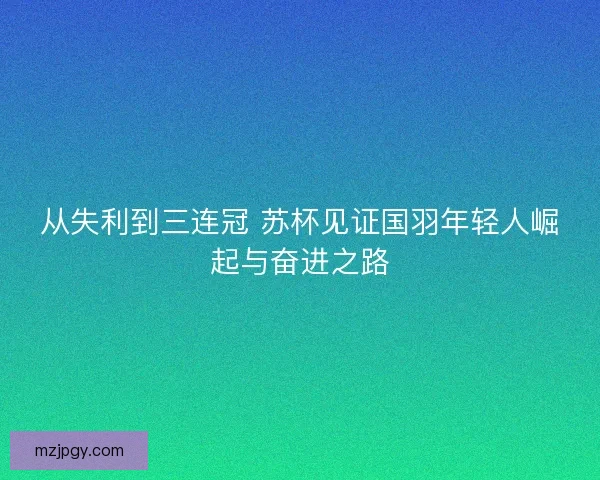 从失利到三连冠 苏杯见证国羽年轻人崛起与奋进之路